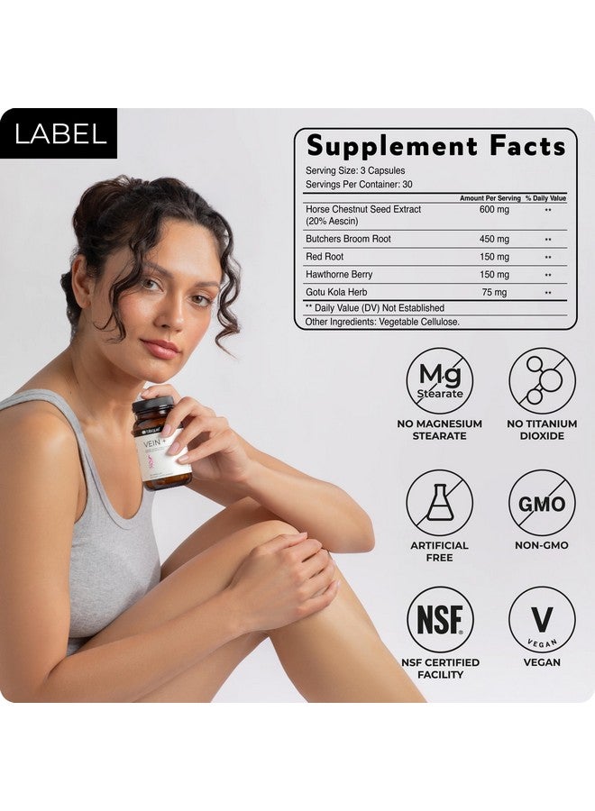 Blisque - Natural Leg Vein Support Supplement for Varicose and Spider Veins | Boosts Oxygen, Enhances Blood Flow and Circulation for Legs | Doctor-Approved | with Horse Chestnut | 90 Capsules - Image 5