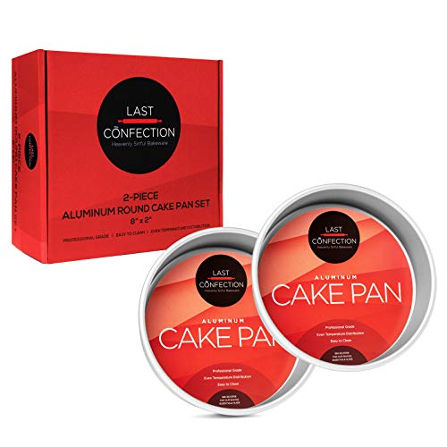 Last Confection 8 x 2 Inch Round Cake Pans, Set of 2 Anodized Aluminum Cake Pans Baking Tins - Image 3