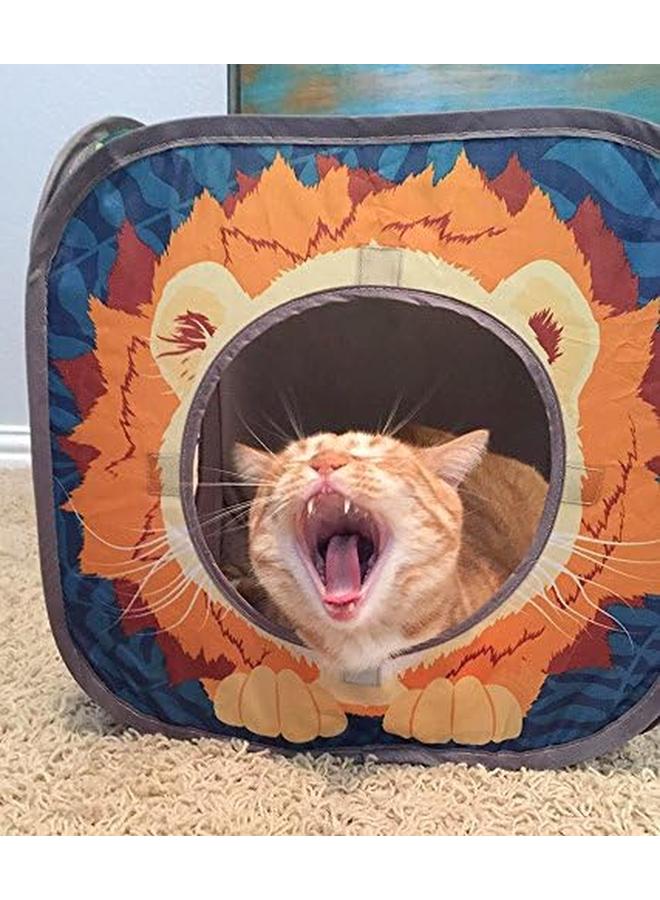 Generic Pop Open Jungle Combo Collapsible Cat Cube Play Kennel Cat Bed Tunnel Cat Toys  - Image 2