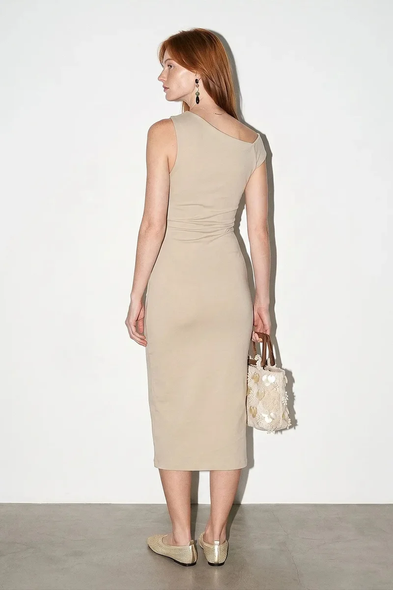 DILVIN Sleeveless Bodycon Midi Dress