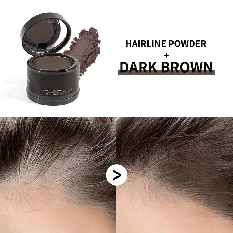 gowwim Hairline Powder(Dark Brown) Hair Root Dye, Instantly Hair Color Shadow Cover Gray Hair Root, Hair Touch-Up, Thin Hair Powder 4 g - Image 1