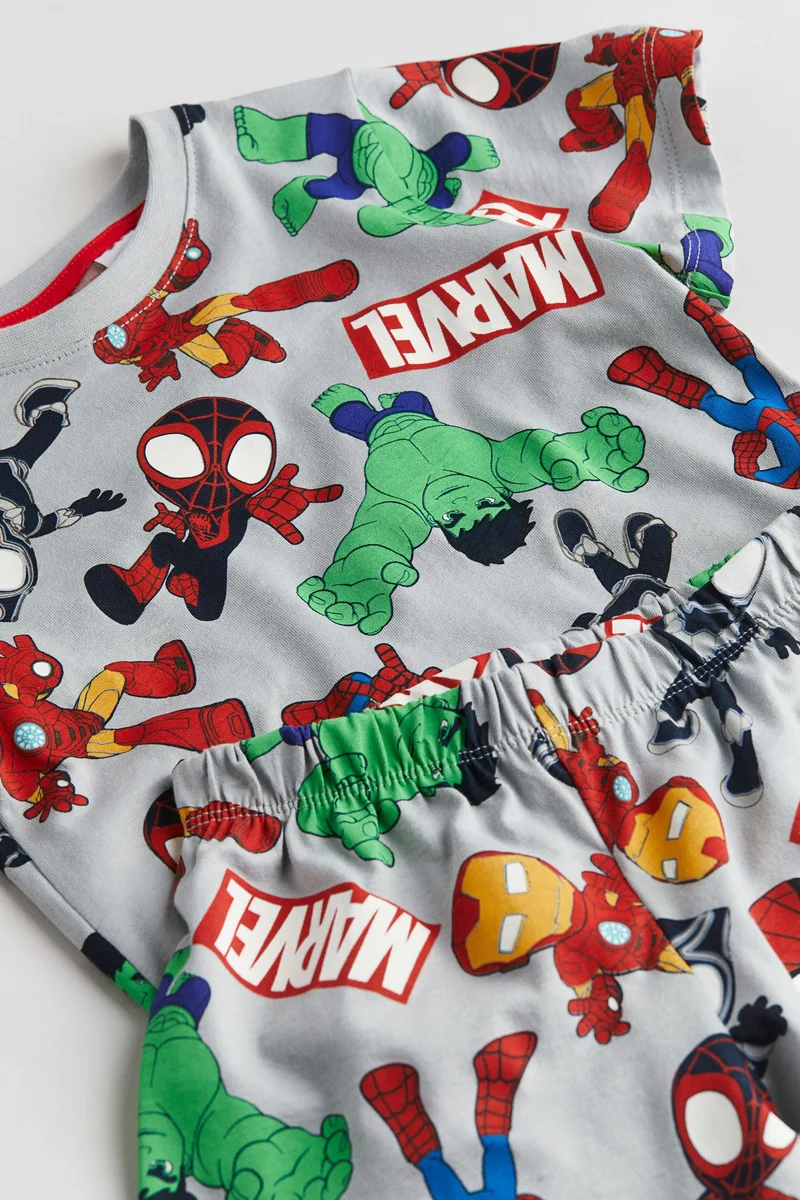 H&M Kids Printed Short T-Shirt Shorts