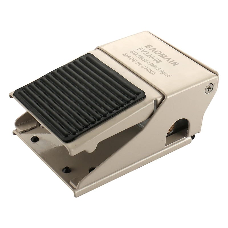 Baomain Pneumatic Foot Pedal Valve FV320 Momentary 3 Way 2 Position 14 PT Threaded Rubber Nonslip Pressure Control