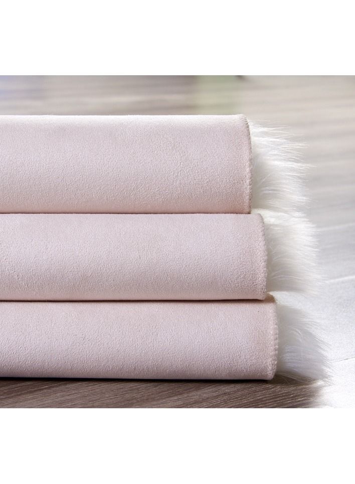 Super Soft Rabbit Fur Round Living Room Wool Fleece Carpet with Anti Slip Bottom (Size 80CM) - Image 2