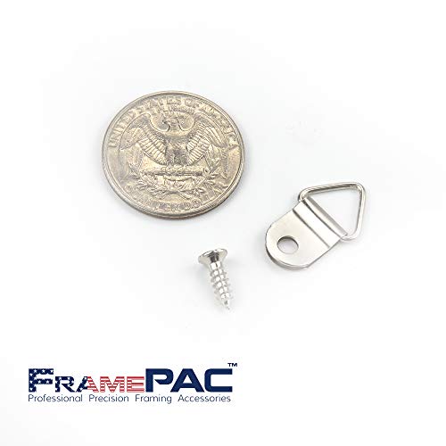 FramePac 100 Pack Picture Hangers with Screws, Small Triangle Ring, D Rings for Clock, Decoration, Mirror, Paintings, Artwork Picture Frame - Image 5