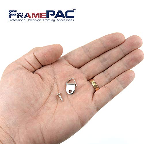 FramePac 100 Pack Picture Hangers with Screws, Small Triangle Ring, D Rings for Clock, Decoration, Mirror, Paintings, Artwork Picture Frame - Image 3