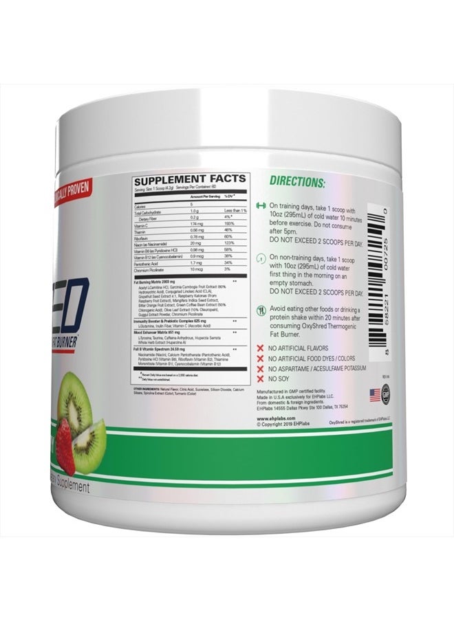 EHP Labs - OxyShred Pre Workout Powder & Shredding Supplement - Preworkout Powder with L Glutamine & Acetyl L Carnitine, Energy Boost Drink - Kiwi Strawberry, 60 Servings - Image 1