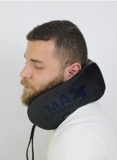 Max Comfort Modern Medical High Neck Memory Foam Travel Neck Travel Length, Black  - Image 2