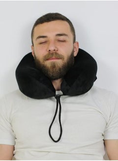 Max Comfort Modern Medical High Neck Memory Foam Travel Neck Travel Length, Black  - Image 3