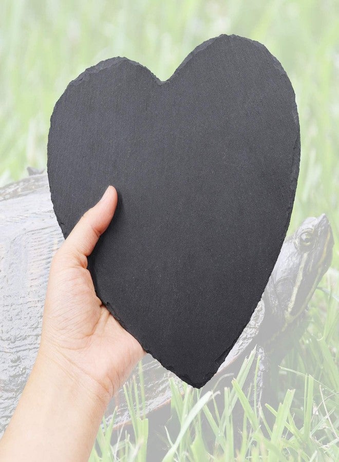 Oooct Reptile Basking Platform, 7.9 × 7.9 inch Cute Heart Natural Rock Reptile Food Dish, Turtle Feeding Bowl, Habitat Decor for Bearded Dragon Chameleon Frog Lizard Gecko Hermit Crab - Image 2