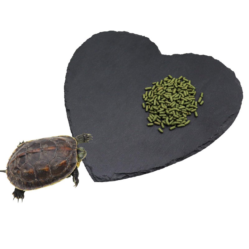 Oooct Reptile Basking Platform, 7.9 × 7.9 inch Cute Heart Natural Rock Reptile Food Dish, Turtle Feeding Bowl, Habitat Decor for Bearded Dragon Chameleon Frog Lizard Gecko Hermit Crab - Image 1