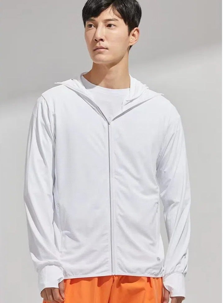 إسكدنيا واقية من الشمس سترة رقيقة تنفس هوديي اللباس الأبيض - Image 3