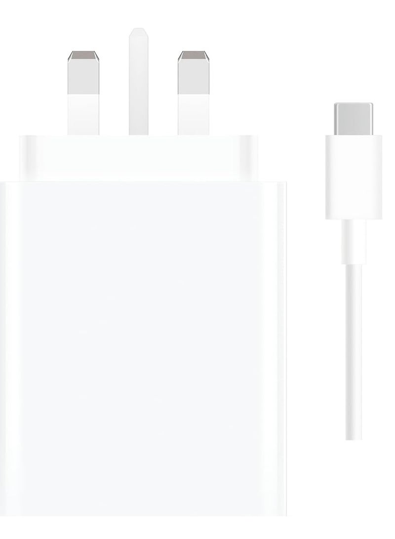 67W Fast Charging Power Adapter for Xiaomi Mi 12/13T, Mi 9T Pro, Poco, Black Shark 5, Mi 13/12T/11T/10T Pro, Note 11 Pro 5G  More (White) - Image 1