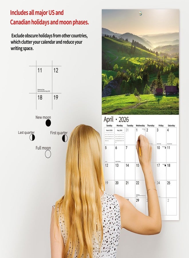 windrio 2026 Wall Calendar,Calendar 2026, July 2025 - December 2026, Wall Calendar Seasons In Bloom, 12" x 24" Opened,Full Page Months Thick & Sturdy Paper for Gift Perfect Calendar Organizing & Planning - Image 4