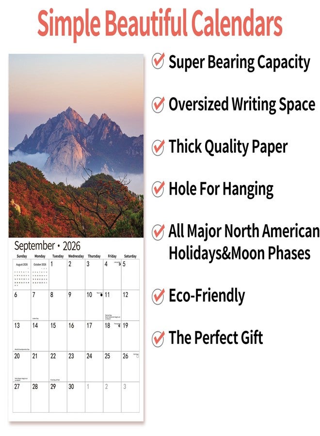 windrio 2026 Wall Calendar,Calendar 2026, July 2025 - December 2026, Wall Calendar Seasons In Bloom, 12" x 24" Opened,Full Page Months Thick & Sturdy Paper for Gift Perfect Calendar Organizing & Planning - Image 5