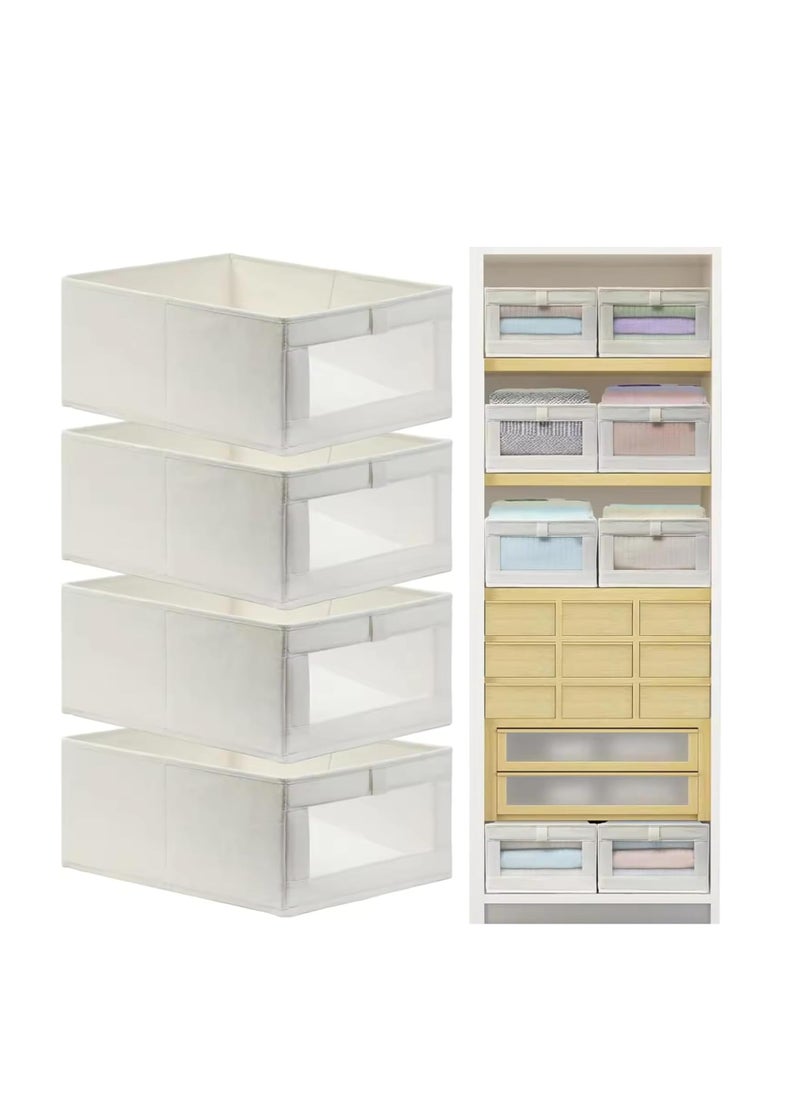 GUDOO Wardrobe Clothes Organizer, 4 Pack Drawer Organizers and Storage, Foldable Closet Organizer Bins Storage Containers for Organizing Clothing Jeans Toys Book Shelves Closet Wardrobe (4PC)  - Image 1