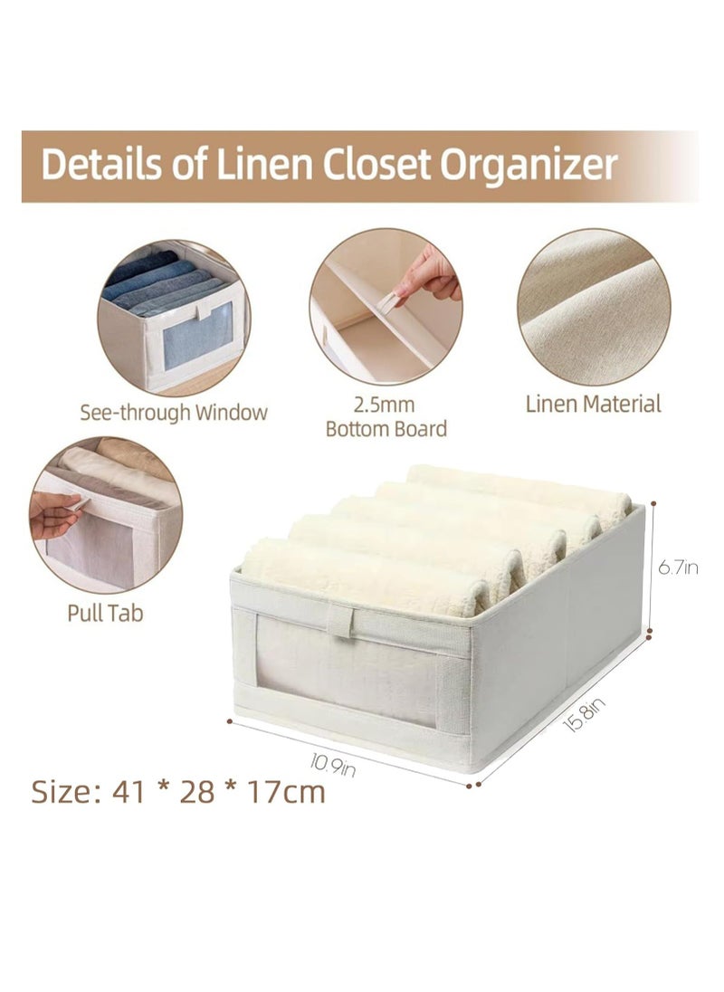 GUDOO Wardrobe Clothes Organizer, 4 Pack Drawer Organizers and Storage, Foldable Closet Organizer Bins Storage Containers for Organizing Clothing Jeans Toys Book Shelves Closet Wardrobe (4PC)  - Image 4