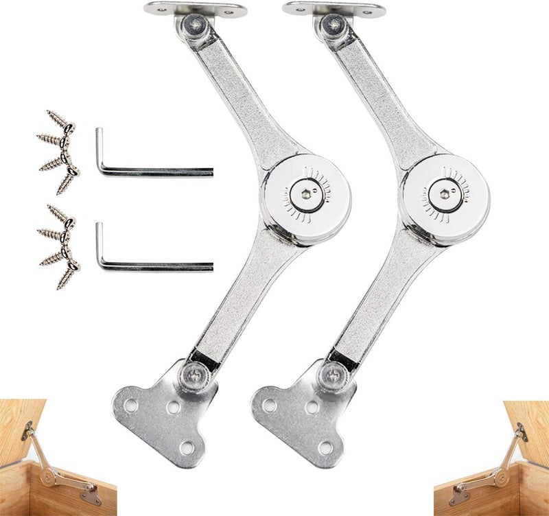 APFFSY Toy Box Hinges Soft Close - Lid Support Heavy Duty Chest Soft Close Hinges for Wooden Box, Support 50lb/2pcs () - Image 1