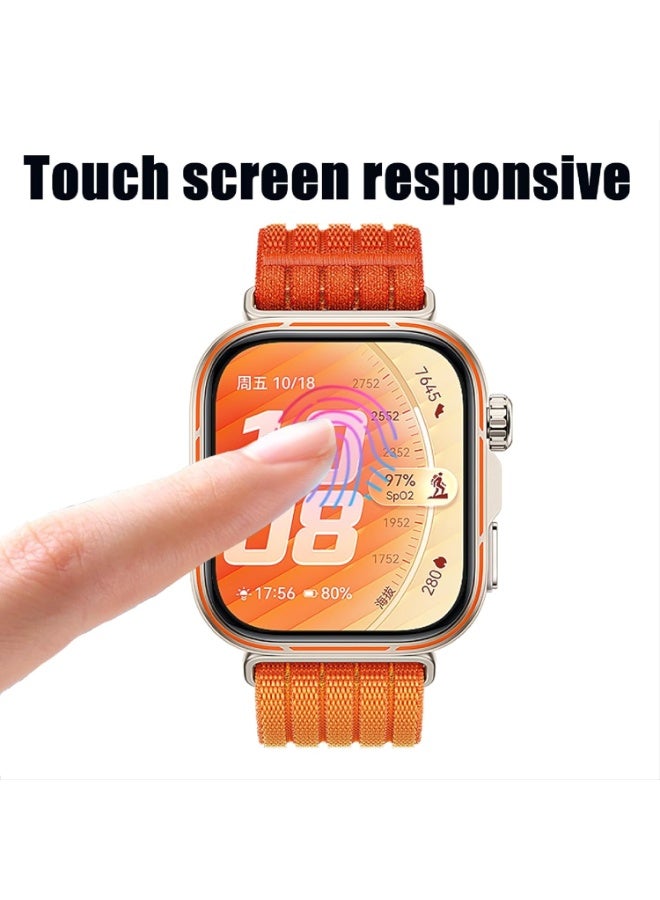 ويكدو عبوة من 3 واقيات شاشة لساعة هواوي Watch Fit 5 Pro، فيلم زجاجي مقوى ثلاثي الأبعاد منحني بتغطية كاملة، مقاوم للخدش، عالي الوضوح، خالٍ من الفقاعات، فيلم حماية حساس للمس لساعة هواوي Watch Fit 5 Pro الذكية - Image 3