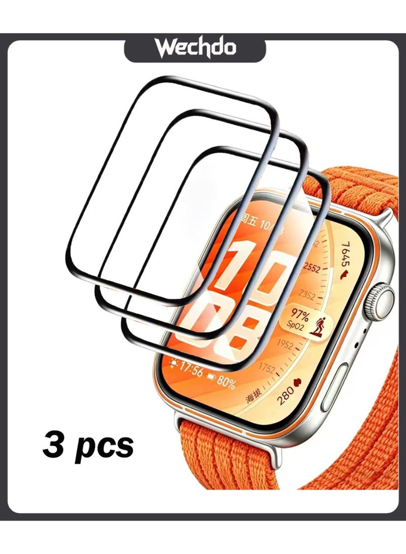 ويكدو عبوة من 3 واقيات شاشة لساعة هواوي Watch Fit 5 Pro، فيلم زجاجي مقوى ثلاثي الأبعاد منحني بتغطية كاملة، مقاوم للخدش، عالي الوضوح، خالٍ من الفقاعات، فيلم حماية حساس للمس لساعة هواوي Watch Fit 5 Pro الذكية - Image 1