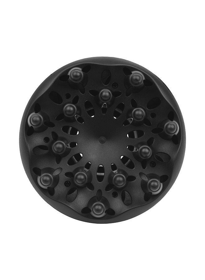 Universal Hair Dryer Diffuser for Curly Wavy Hair Blow Dryer Attachment for 1.77in Dryer Nozzle Dry Hair Much Evenly, Black
