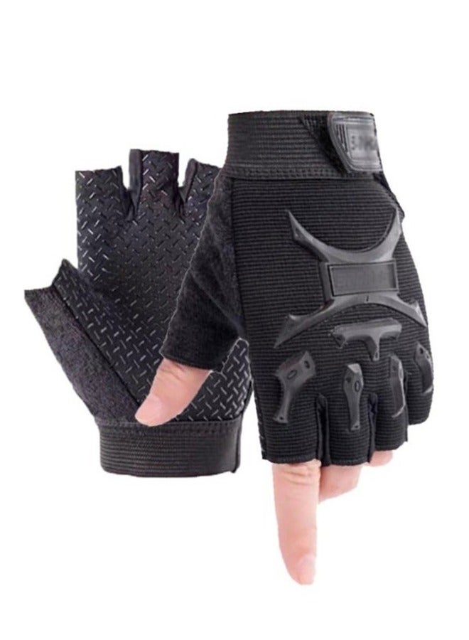 2-Piece Half Finger Protective Gloves Motorcycle Anti-Slip Racing Gloves Touch Screen for BMX ATV MTB Riding Motorcycle Racing Cycling Road Racing Bicycle Climbing Cross Country Hiking Outdoor Sports - Image 4