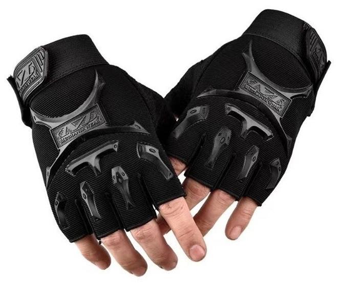 2-Piece Half Finger Protective Gloves Motorcycle Anti-Slip Racing Gloves Touch Screen for BMX ATV MTB Riding Motorcycle Racing Cycling Road Racing Bicycle Climbing Cross Country Hiking Outdoor Sports - Image 1