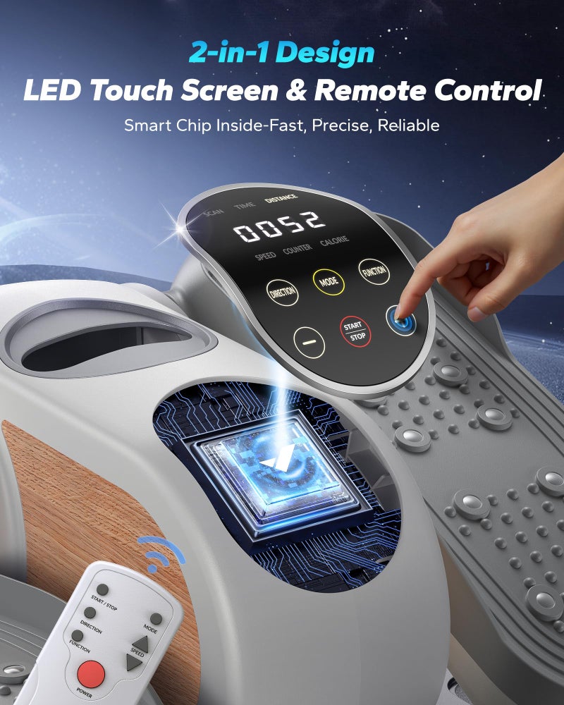MERACH Under Desk Elliptical Machine, Leg Exerciser While Sitting for Seniors with Remote Control & 12-Speeds, Quiet Portable Electric Seated Pedal Exerciser Machine for Home Office (White) - Image 4