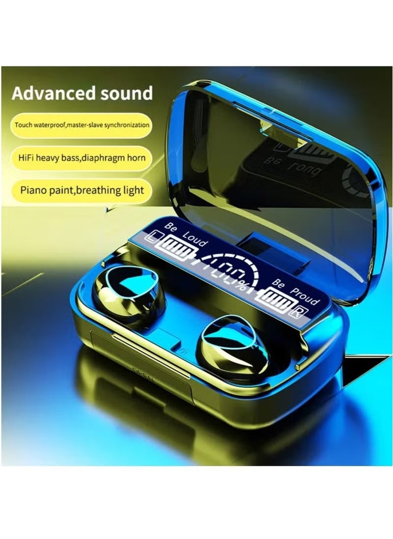 Generic - M10 Bluetooth 5.1 True Wireless Earbuds – Black In-Ear TWS Bluetooth Earphones with Digital Battery Display, Stereo HD Sound, Built-in Microphone, Noise Isolation, Touch Controls & Portable Charging Case – Lightweight, Secure Fit for Sports & Daily Use - Image 1