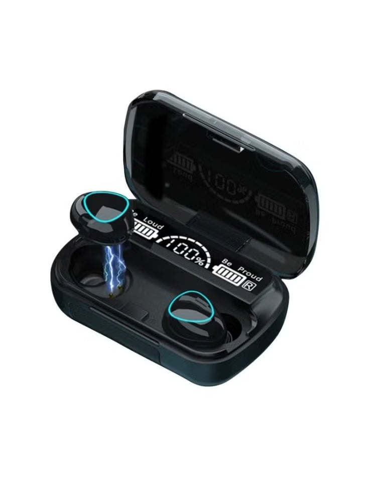 Generic - M10 Bluetooth 5.1 True Wireless Earbuds – Black In-Ear TWS Bluetooth Earphones with Digital Battery Display, Stereo HD Sound, Built-in Microphone, Noise Isolation, Touch Controls & Portable Charging Case – Lightweight, Secure Fit for Sports & Daily Use - Image 1