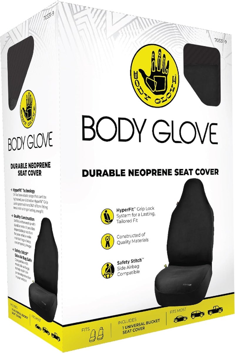 Body Glove Universal Black Neoprene Bucket Seat Cover - Image 2