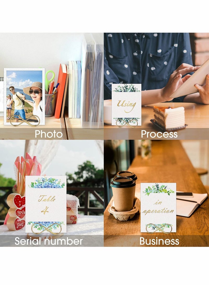 Excefore Bow Shape Table Number Holder Stands Place Card Holder Metal Table Number Stands Name Setting Place Card Holders for Wedding Party Number Paper Menu 10 Pieces - Image 4