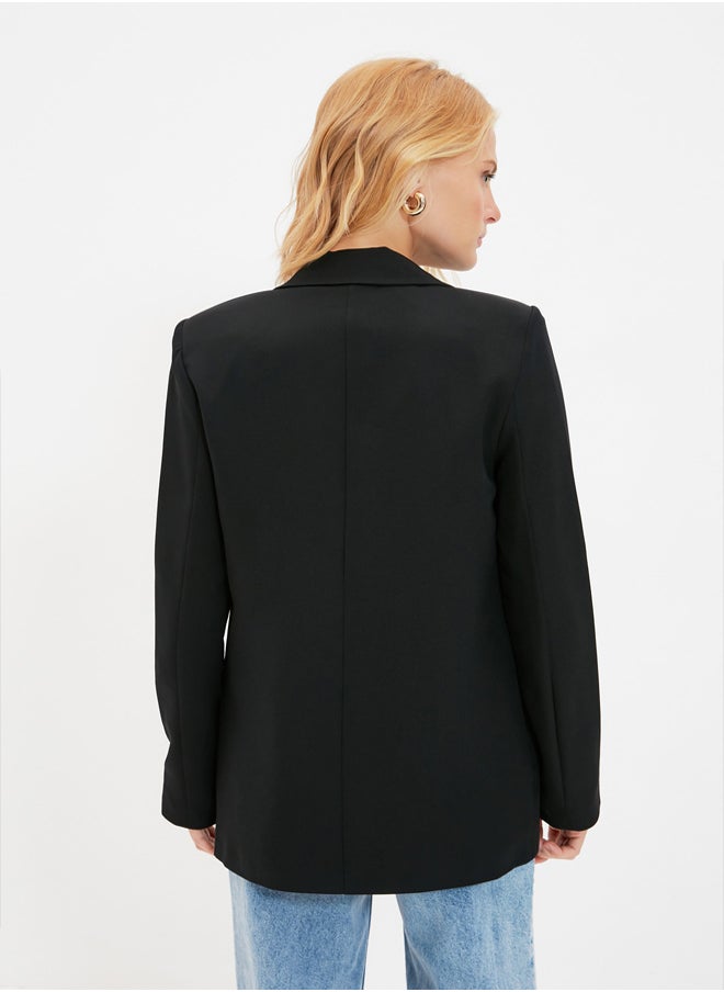 trendyol - Black Regular Woven Blazer Jacket with Liner TWOAW20CE0316. - Image 1
