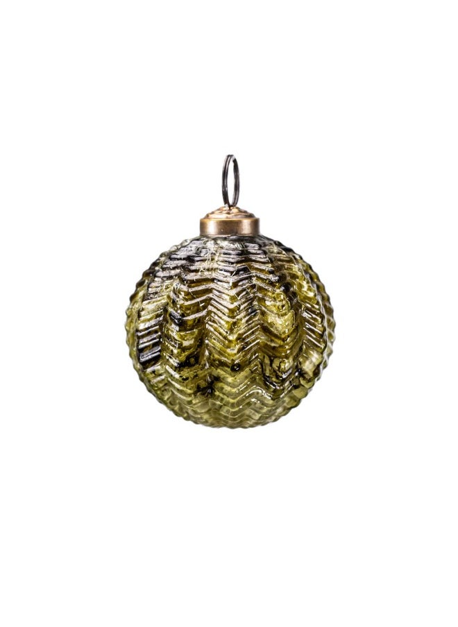 Gulf Flowers Gulf Flowers Glass Christmas Ball – Green for Holiday Tree & Home Decoration 