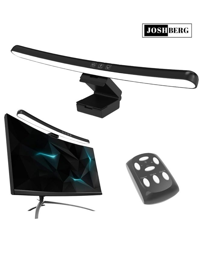 Joshberg Curved Monitor Light Bar,3 Color Temperature Adjustable, Stepless Dimming Computer Light with RGB Backlight, Eye Care No Screen Glare Monitor Desk Lamp,40cm  - Image 1