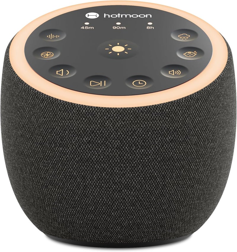Hotmoon Sleep Sound Machine White Noise Machine 40 Non Looping Sounds 8 Night Light Colors 4 Timers 32 Adjustable Volume Memory Function Brown Noise Sounds Machine for Baby Kids Adult Plug-in, Black - Image 1