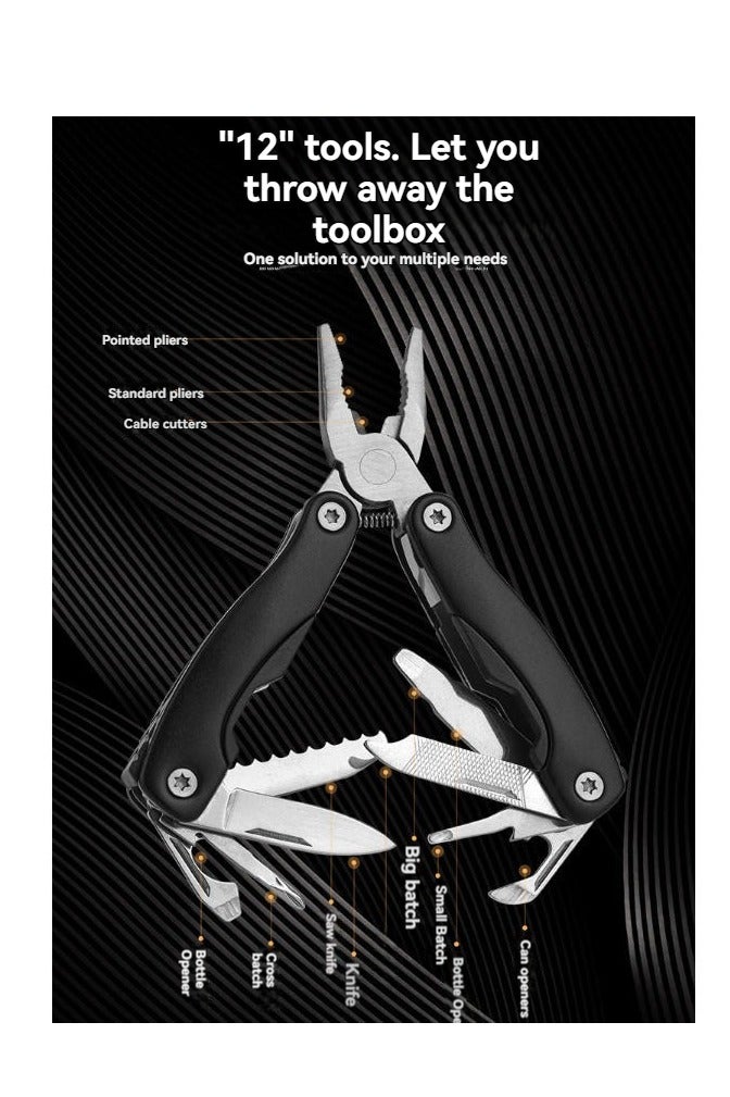 M MIAOYAN Stainless Steel Multi-Tool Folding Pliers – Portable Mini Keychain Tool for Outdoor Use and Repairs - Image 4