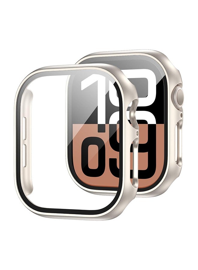 Apple Watch Series 10 46mm Case Cover, Slim Guard Bumper Full Coverage Hard PC Protective Cover HD Ultra Thin Cover for iWatch 10 46mm, Starlight