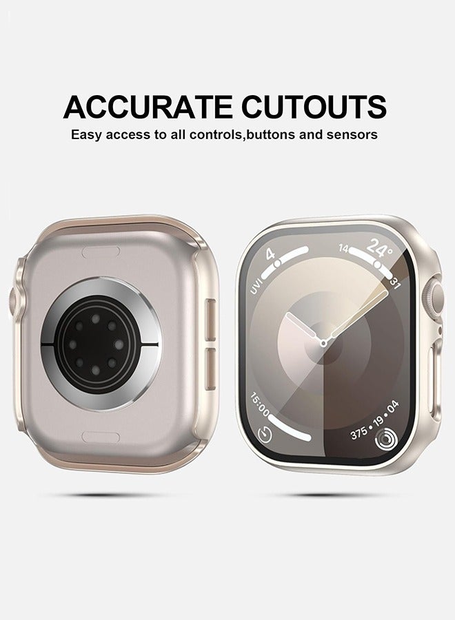 Apple Watch Series 10 46mm Case Cover, Slim Guard Bumper Full Coverage Hard PC Protective Cover HD Ultra Thin Cover for iWatch 10 46mm, Starlight