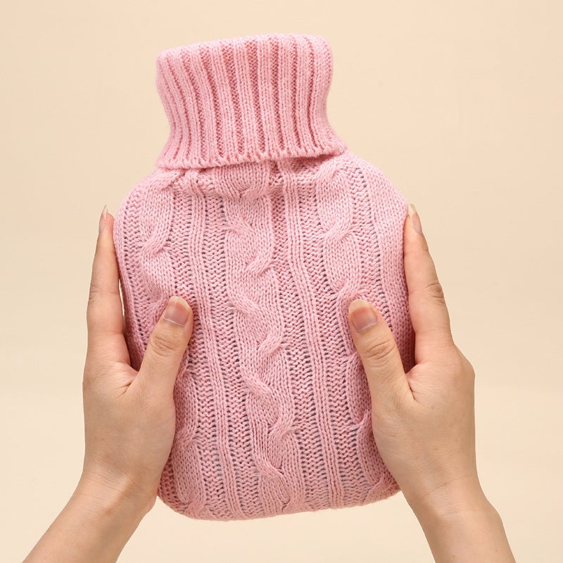 Macaron Series Water-Filled Water Bottle, Warm Rubber Water-Filled Water Bag, Knitted Hand Warmer , Heart-Warming Gadget - Image 4