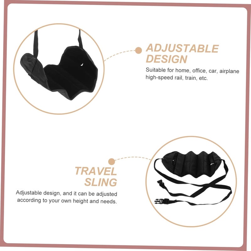 Gadpiparty Travel Footrest Hammock Portable Airplane Foot Hanger for Comfort Adjustable Size Footrest for Flights and Offices Relaxing Travel Accessory - Image 4