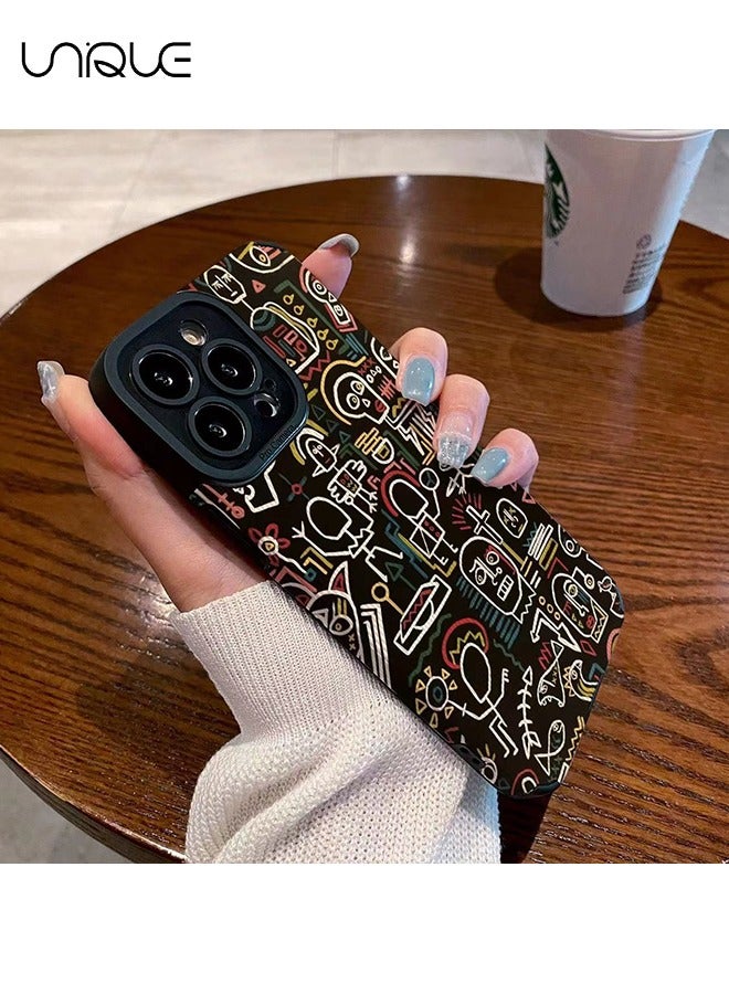Unique Compatible with iPhone 16 Pro Max Case - Pencil Drawing Phone Case - Graffiti Line Phone Case - Stylish TPU Drop Protection - Image 2