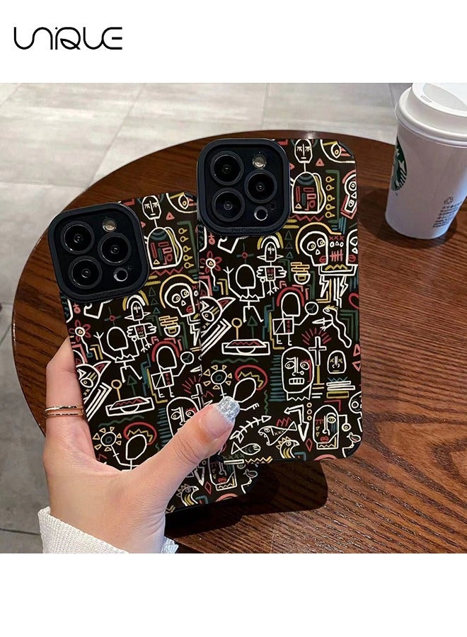 Unique Compatible with iPhone 16 Pro Max Case - Pencil Drawing Phone Case - Graffiti Line Phone Case - Stylish TPU Drop Protection - Image 4