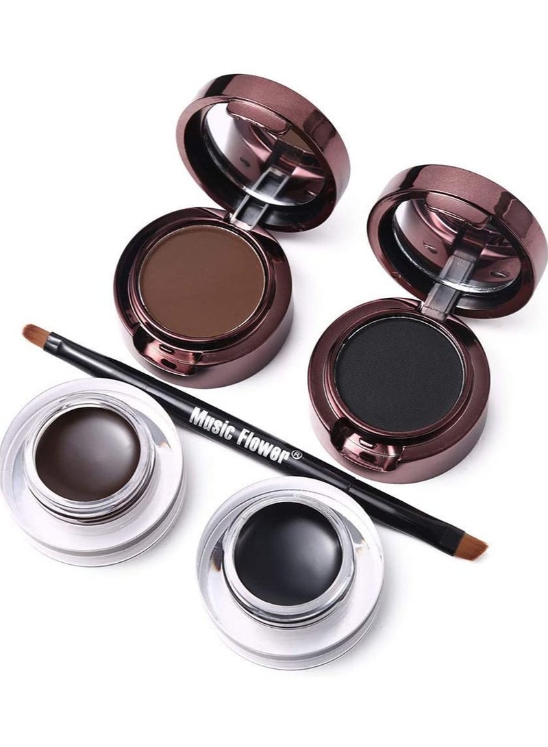 Music Flower Gel Eyeliner and Eyebrow Cream Kit Water-proof  - Image 3