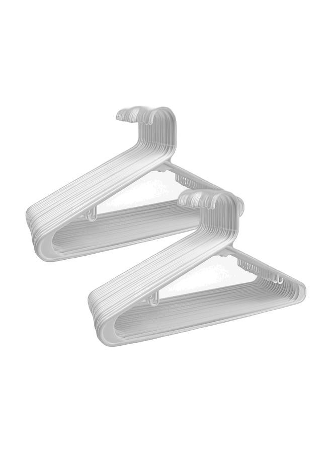 Noon East Pack of 2 - 20 Piece Lightweight Adult Plastic Hanger, Non-Slip Space-Saving Hangers for Shirts,Dresses, Tops & All Your Clothing Needs Ideal for Home, White 42x23cm - Image 1