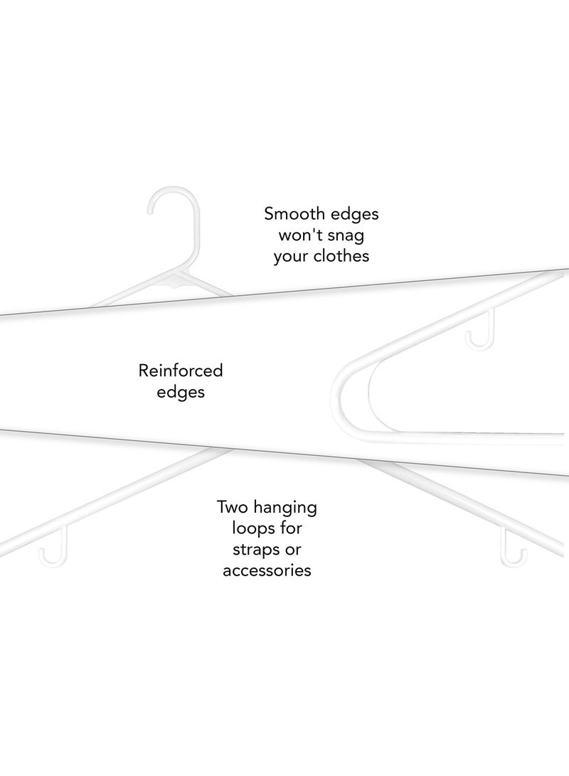 Noon East Pack of 2 - 20 Piece Lightweight Adult Plastic Hanger, Non-Slip Space-Saving Hangers for Shirts,Dresses, Tops & All Your Clothing Needs Ideal for Home, White 42x23cm - Image 4