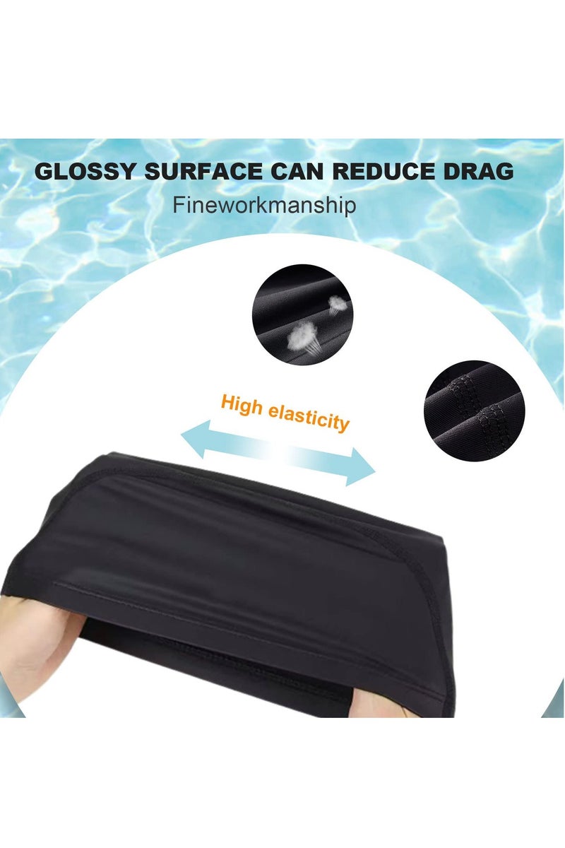 Cuken 3 Pieces Swimming Caps Comfortable Fabric Swimming Hat Premium Quality Stretchable Unisex Polyester Cloth Swimming Cap Lightweight Bathing Caps for Water Sports 3 Colors - Image 3