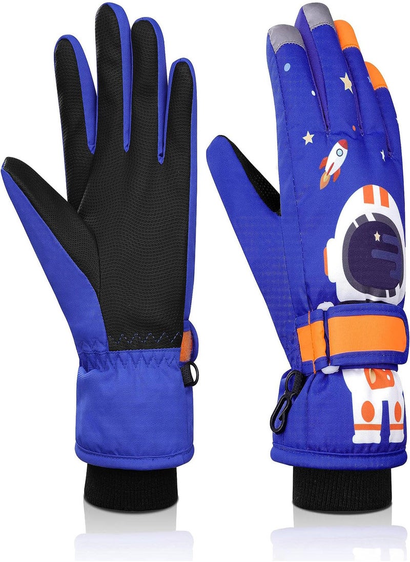 SYOSI - Kids Ski Gloves, Waterproof Snowboarding Gloves, Winter Skiing Gloves Thermal Snow Gloves with Adjustable Cuffs, for Children Boys Cycling, Skiing, Skating, Hiking, Kids Winter Gloves - Image 1