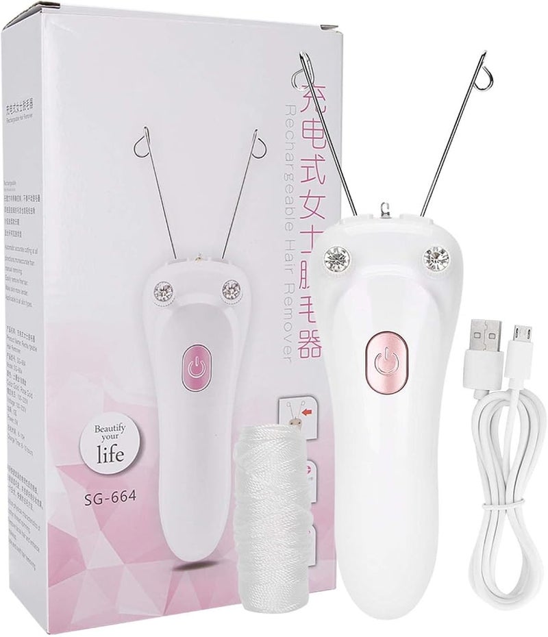 Filfeel Electric Threading Hair Removal Device Rechargeable Thread Epilator for Women (Pink) - Image 1