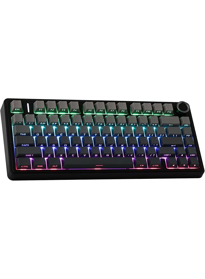 EPOMAKER X Aula F75 Gasket Mechanical Keyboard 75% Wireless Hot Swappable Gaming Keyboard With Five Layer Padding&Knob Bluetooth/2.4Ghz/Usb C Rgb (Black Gradient Leobog Reaper Switch) - Image 1